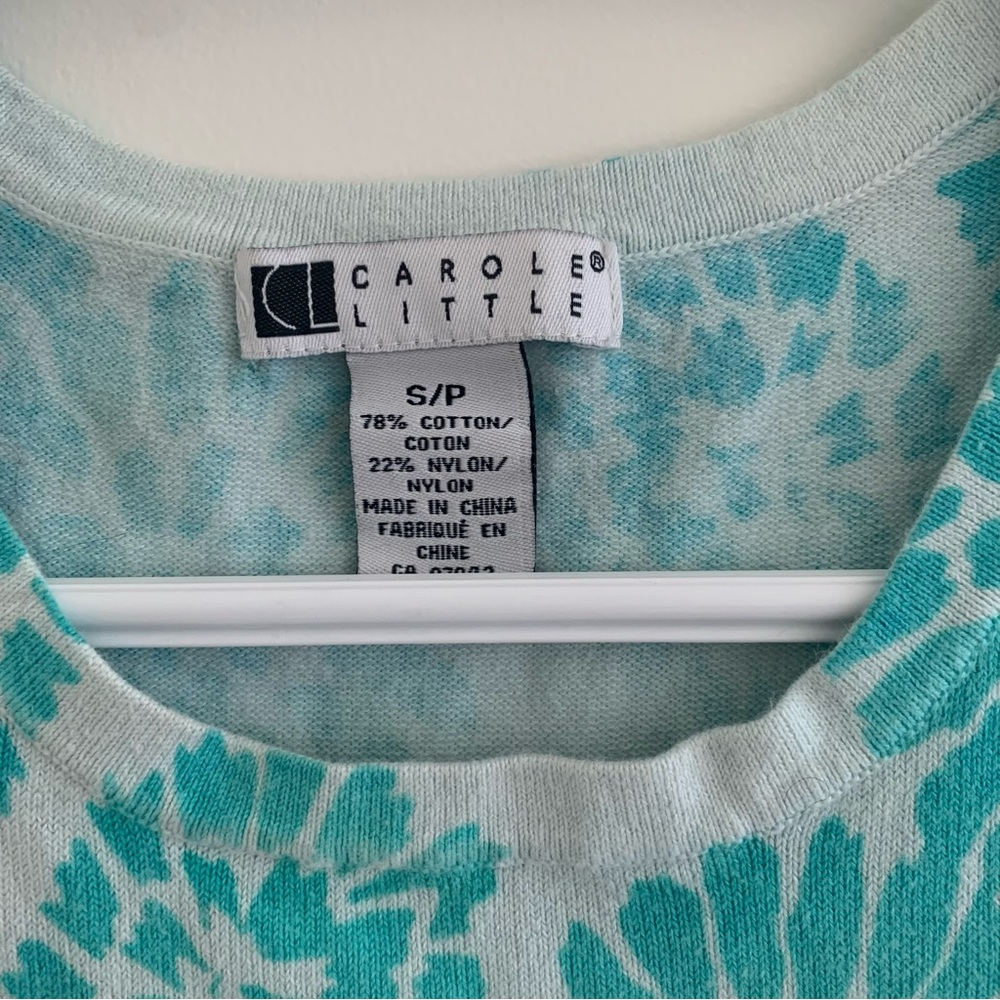 CAROLE LITTLE vintage floral tank, blue - Picture 2 of 3